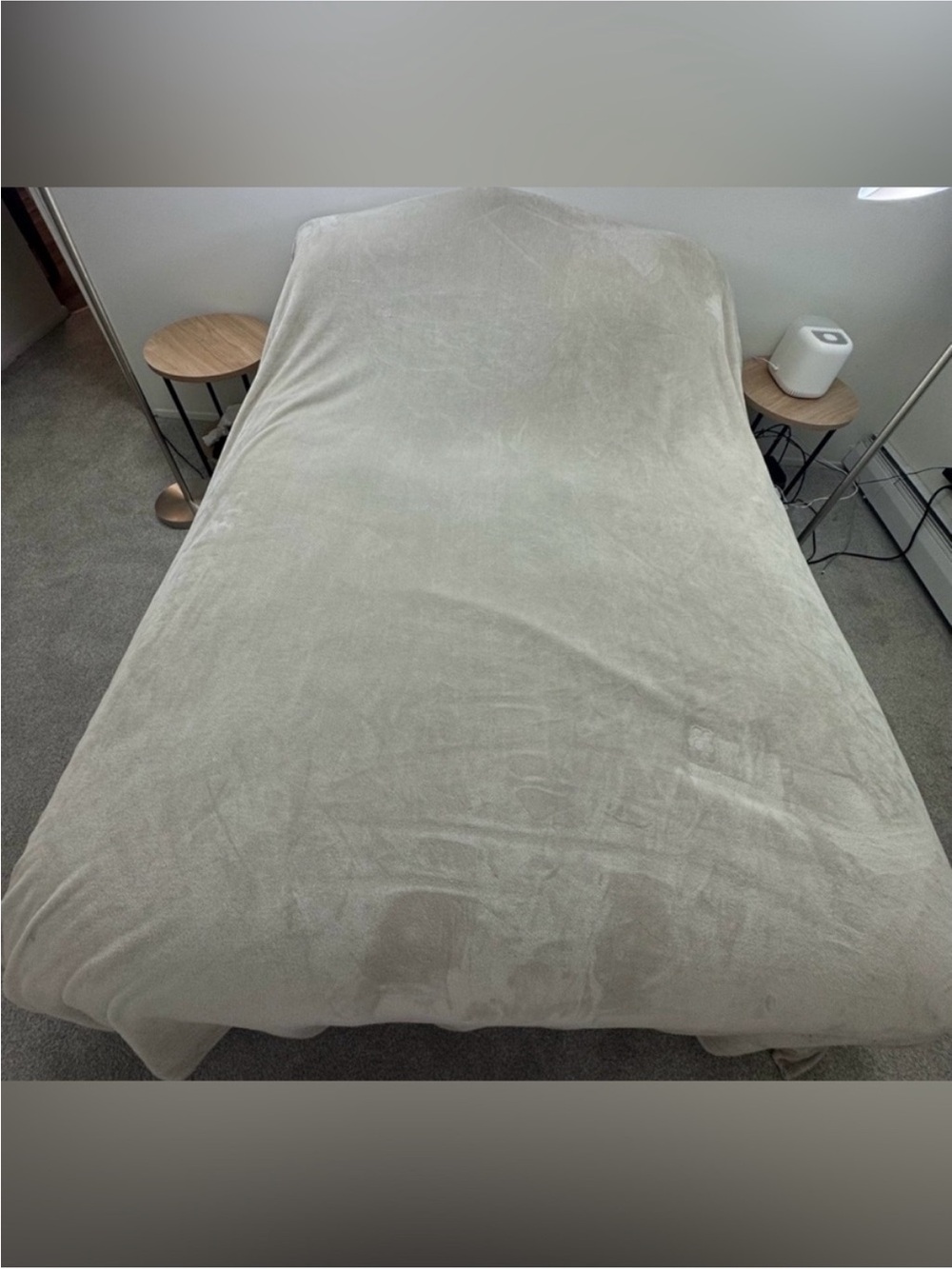 Light Gray Plush King Blanket